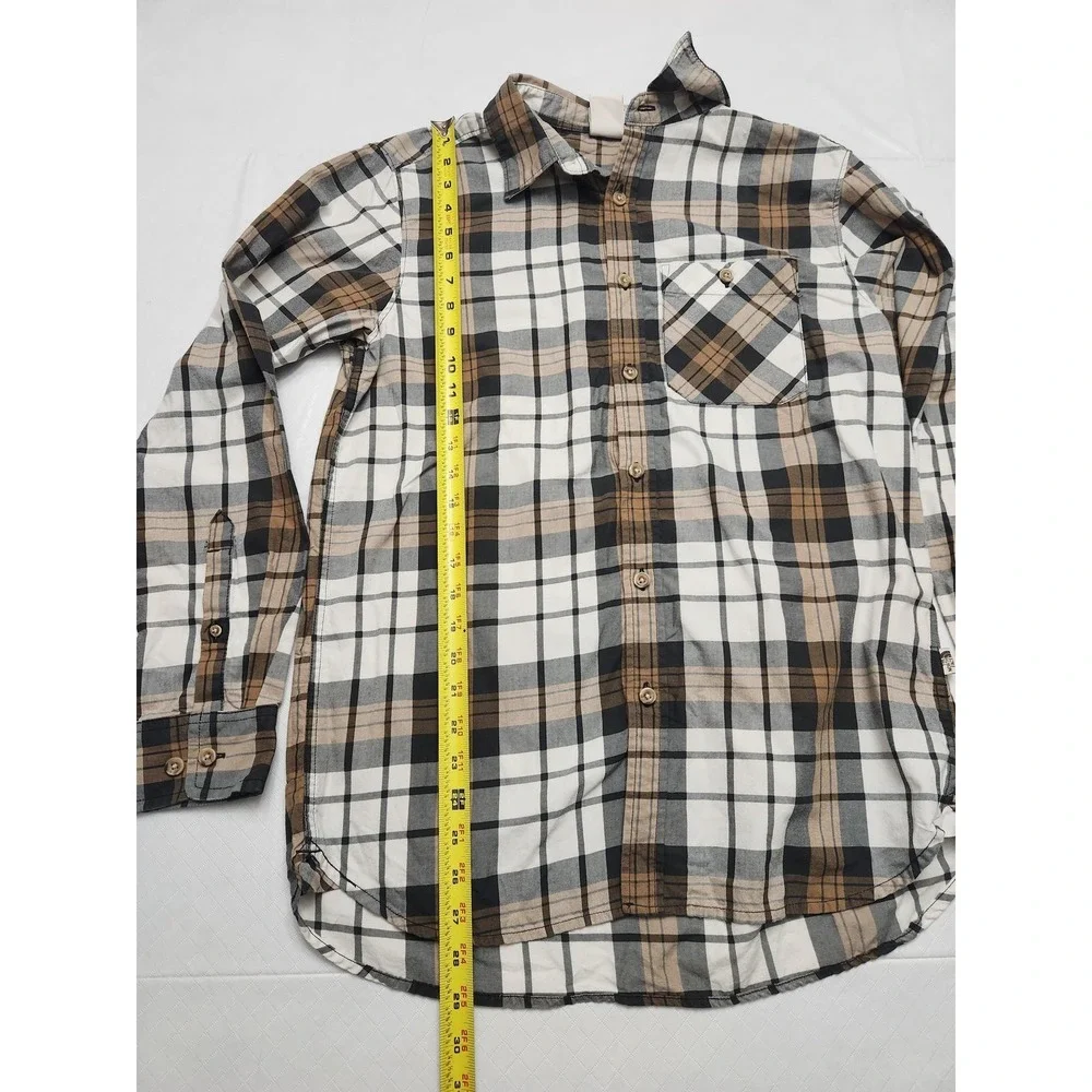The North Face Shirt Mens Medium Brown Black Plaid Button Up‎ Long Sleeve Casual